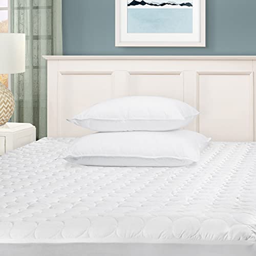 SUPERIOR MAT PAD QT FL Quilted Mattress Pad Protector Cover, Full,White