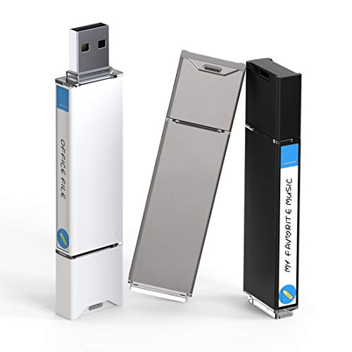 MEINAMI 64GB USB3.0 USB Flash Drive with Writable Label USB Thumb Drive with Sticker Memory Stick with Tag,3 Pack