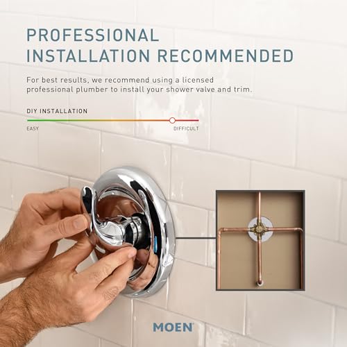 Moen Halle Spot Resist Brushed Nickel Shower Faucet Trim Set featuring Wide Showerhead and Shower Lever Handle with Posi-Temp Valve Included, 82971SRN