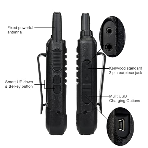 Retevis RT22 Two Way Radio Long Range Rechargeable,Portable 2 Way Radio,Handsfree Walkie Talkie for Adults Cruise Hiking Hunting Skiing(4 Pack)