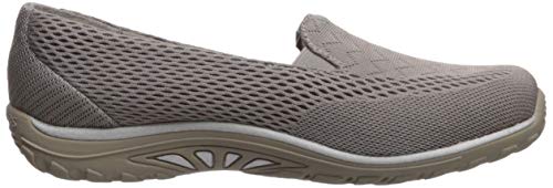 Skechers Women's Reggae Fest-Willows-Wide Loafer Flat, Dark Taupe, 6 W US