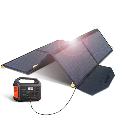 [Upgraded] FlexSolar 60W Portable Solar Panels Chargers QC3.0 USB-A USB-C DC5521 8mm Output Foldable IP65 Waterproof Power Emergency Camping for Small Power Station Generator Tablets Battery Packs