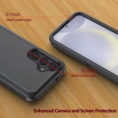 TASHHAR Phone Case for Samsung Galaxy S24 Plus case,Heavy Duty Hard Shockproof Armor Protector Case Cover with Belt Clip Holster for Samsung S24+ 2024 Phone Case (Black)