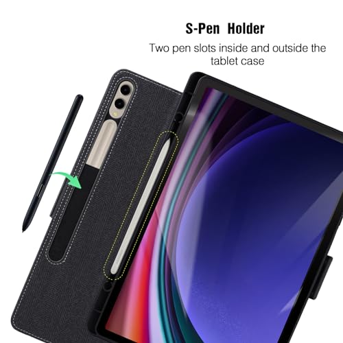 KUAELEN Case for Samsung Galaxy Tab S9 Plus 12.4 Inch 2023 with S Pen Holder (SM-X810/X816B/X818U),Blue