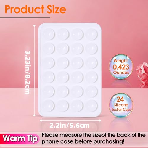 Suction Phone Case Mount, 2Pcs Silicone Phone Suction Grip Compatible with iPhone and Android Cases, Anti-Slip Hands-Free Mobile Accessory Holder, Sticky Phone Grip for Tiktok Videos and Selfies