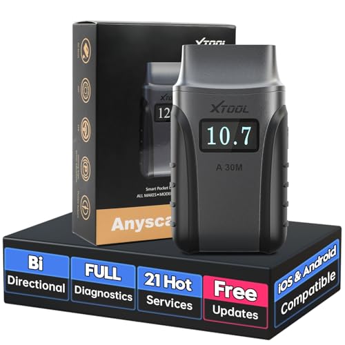 Wireless OBD2 Scanner for Android & iPhone, XTOOL Anyscan A30M 2024 Newest Bidirectional Scan Tool with Free Updates, All System Diagnostics, 21 Resets, ABS Bleed, Oil Reset, Upgraded Ver. of A30