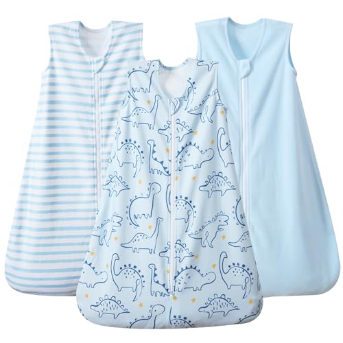 PHF 3 Pack Soft Micro-Fleece Baby Sleep Sack, 6-12 Months Warm Baby Wearable Blanket, 2-Way Zipper Sleeping Bags, Comfy Toddler Sleeping Sack for Baby Girls, Medium Size, Woodland