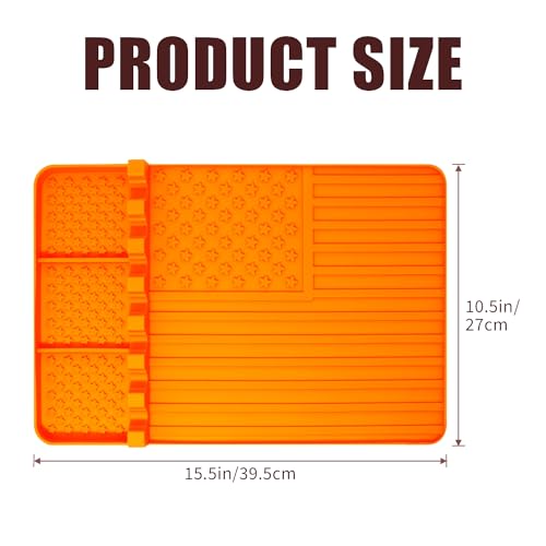 Silicone Griddle Tools Mat for Blackstone,Grill BBQ Caddy Utensils Holder for Kitchen,Cooking & Countertop,Large Spatula Mat with Drip Pad,Griddle Accessories for Blackstone (orange)