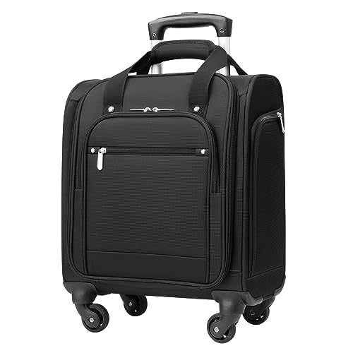 Coolife Underseat Carry On Luggage Suitcase Softside Lightweight Rolling Travel Bag Spinner Suitcase Compact Upright 4 Dual Wheel Bag