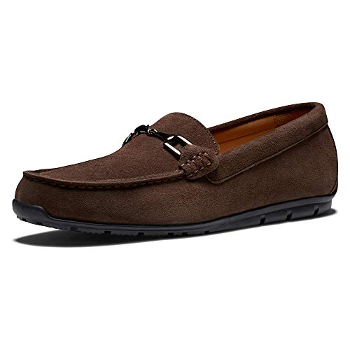 FootJoy Men's Club Casuals Suede Loafer Golf Shoe, Chocolate, 10.5