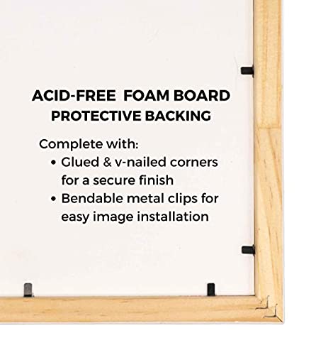 14x24 Frame Black Frame Wood Picture Frame - UV Resistant Acrylic Protective Front, Acid-Free Foam Board Backing, & Hanging Hardware Included