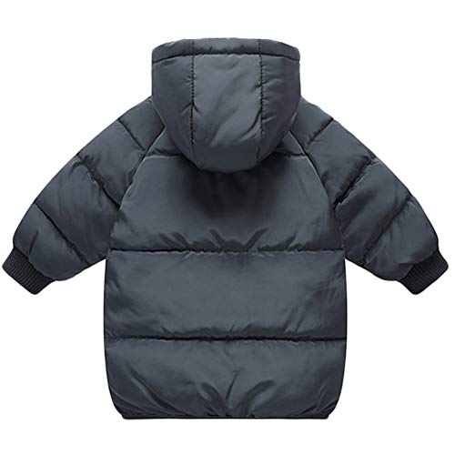 LANBAOSI Baby Boys Girls Winter Coat Toddler Kids Warm Hooded Jacket Outerwear Black