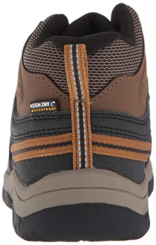 KEEN unisex child Targhee Mid Height Waterproof Hiking Boot, Dark Earth/Golden Brown, 8 Little Kid US