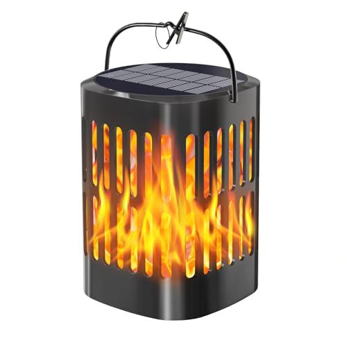Solar Hanging Lanterns Outdoor, Flickering Flames Outdoor Solar Lights Hanging Lanterns Waterproof Decoration Lighting for Table, Garden, Patio, Tree, Yard, Driveway (1 Pack)