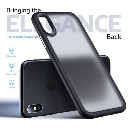 Anqrp Designed for iPhone X Case/iPhone Xs Case, [Support Wireless Charging] Soft Silicone Slim Anti-Scratch Protective Phone Case for iPhone X/XS 5.8 inch, Black