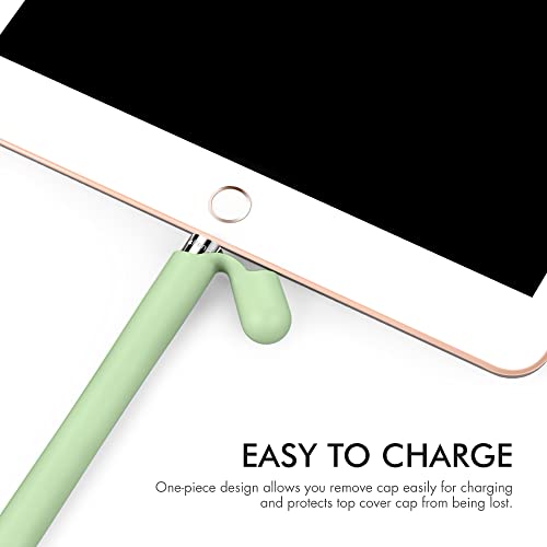 AhaStyle Anti-Slip Case Sleeve Silicone Protective Skin [ Added Cable Adapter Tether Kit] Compatible with iPad Pencil 1st Generation