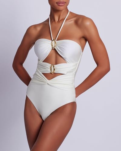 PATBO, Piscina Halterneck One Piece, M, Ivory