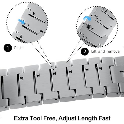 LDFAS Compatible for Apple Watch Ultra 2 Band 49mm,Series 10 46mm Titanium Metal Watch Strap with Hidden Curved Buckle Compatible for Apple Watch 9 45mm Band, Silver Gray