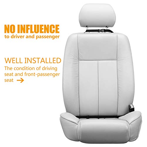 Viaviat Car Seat Organizers Waterproof Backseat Protector with Storage Pocket Large Leather Kick Mats for Kids Pets Automobile SUV Truck (Beige, Large Pocket)