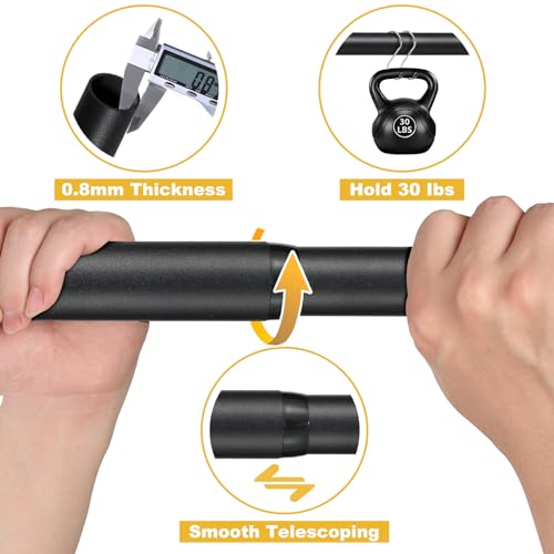 Double Curtain Rods for Windows 28 to 48 Inch Industrial 1 Inch Heavy Duty Dual Black Curtain Rods Set Adjustable Blackout Telescoping Double Wrap Around Curtain Rods for Indoor and Outdoor