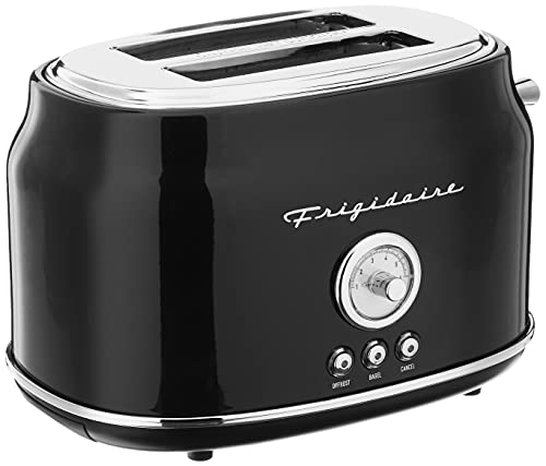 CULINARY CHEF, 2 Slice Toaster, Retro Style, Wide Slot for Bread, English Muffins, Croissants, and Bagels, 5 Adjustable Toast Settings, Cancel and Defrost, 900w, Black