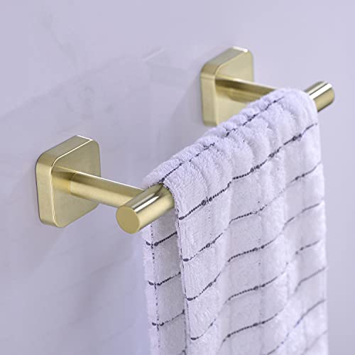 9 Inches Towel Bar for Bathroom Hanky Holder Bath Towel Rail Wall Mounted Kitchen Dish Clothes Hanger SUS304 Stainless Steel, Brushed Gold