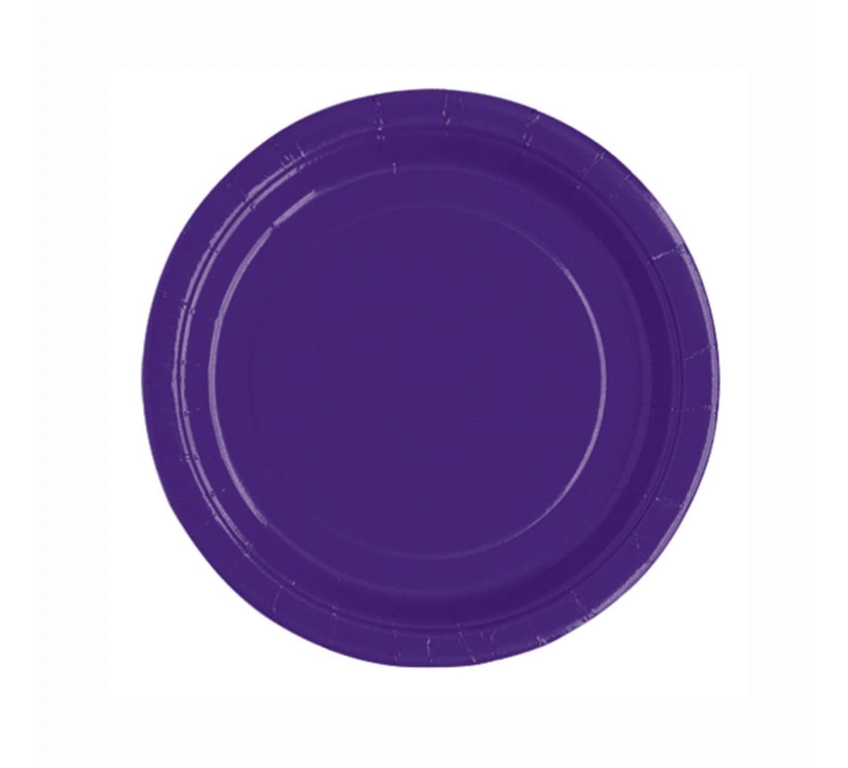 Deep Purple Solid Round Dessert Paper Plates - 7" (20 Ct) - Vibrant Party Plates for Appetizing Treats - Perfect for Birthdays & Events