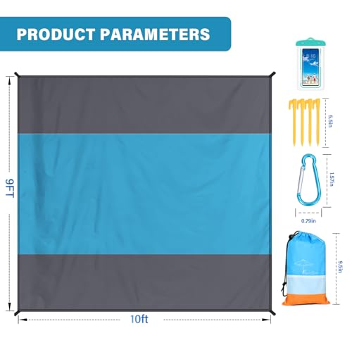 Famstar Beach Blanket Oversized Extra Large 78" X 81",Waterproof Sandproof Beach Blanket 1-7 Adults Lightweight Durable for Travel Camping Hiking Picnic