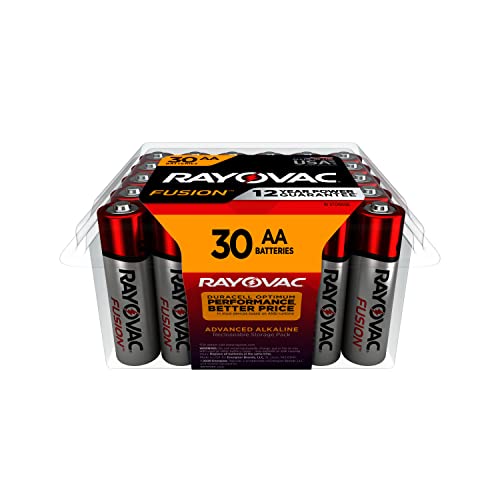 Rayovac Fusion AA Batteries (30 Pack), Double A Alkaline Batteries