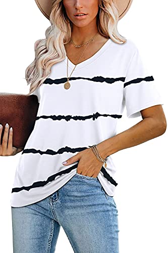 Lunivop Womens T Shirt Summer Casual Square Neck Short Sleeve Solid Color Basic Tee Top