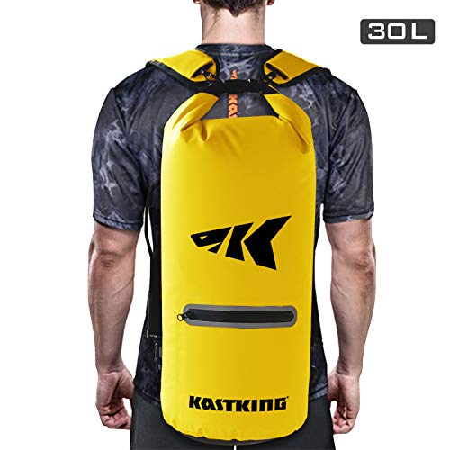 KastKing Cyclone Seal Dry Bag - 100% Waterproof Bag with Phone Case Front Zippered Pocket,Perfect for Beach,Fishing,Kayaking,Boating,Hiking,Camping,Biking,Skiing,Black,10L