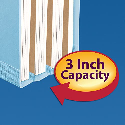 Smead 100% Recycled Pressboard Classification File Folder, 3 Dividers, 3" Expansion, Legal Size, Blue, 10 per Box (19090)