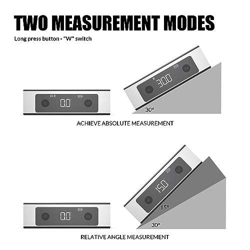 Coobeast Digital Angle Finder Magnetic, Rechargeable Digital Angle Gauge with Two Built-in Red Light Line, Mini Protractor Angle Finder Measuring Tool for Woodworking Home Decoration