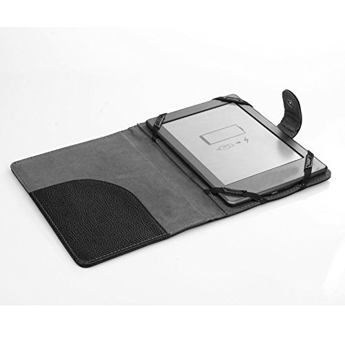 Book Style Litch Pu Leather Case Cover for 6" ebook Reader Case Cover for Sony/kobo/Pocketbook/Nook/tolino 6inch ebook Reader (Black)