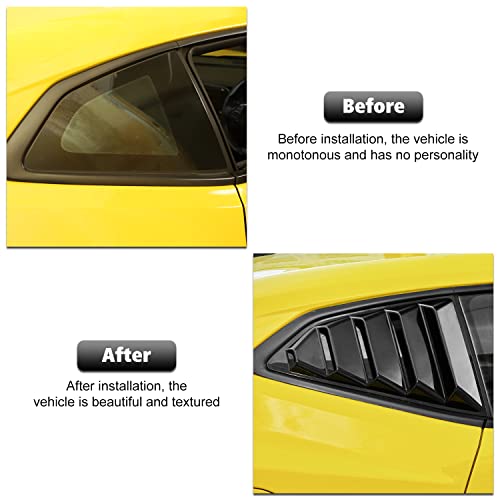 RT-TCZ Rear Quarter Side Window Louvers Sun Shade Cover Wind Vent Air Deflector Decoration Exterior Accessories for Chevrolet Camaro 2017-2022,Black