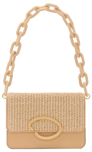 Oscar de la Renta, Raffia Woven O Pochette, Natural