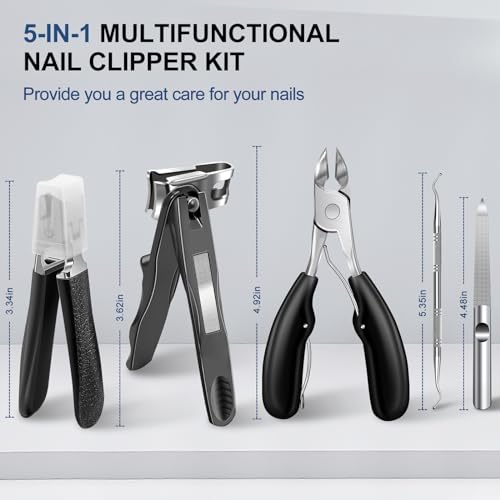 2024 Toenail Clippers for Seniors Thick Nails - 17mm Straight Wide Jaw Ultra Sharp Nail Clippers for Men & Upgrade 360°Rotary Fingernail Cutter for Seniors, Novelty Gifts for Men Women