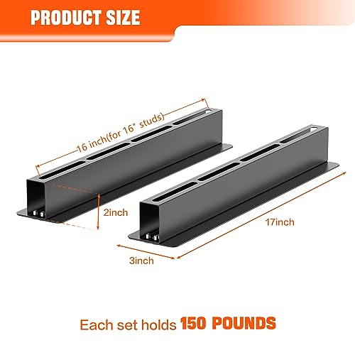 TORACK Garage 16" Studs Ceiling Bin Storage Rack, Overhead Tote Storage Rail System Heavy Duty Adjustable Tote Slide Garage Storage System(for 2 Bins, Bins are not included)