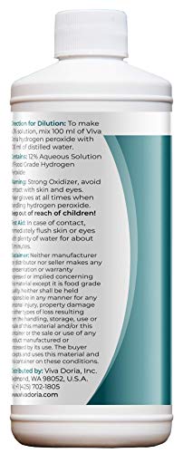 Viva Doria Hydrogen Peroxide 12 Percent Aqueous Solution - Food Grade, 16 Fl Oz