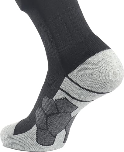 APTESOL Youth Soccer Socks Boys Girls Women Knee High Team Sport Cushion Sock Kids Long Tube Cotton Athletic Compression Socks (5-Pair Blue-B,Small)