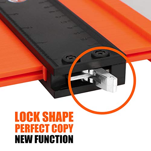 Saker Contour Gauge Profile Tool- Adjustable Lock-Precisely Copy Irregular Shape Duplicator -Irregular Welding Woodworking Tracing -Tool for DIY Handyman, Construction (10INCH)