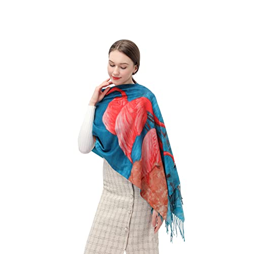 XINYUN Large Scarf Wraps for Women Floral Cashmere Shawl Wraps Fashion Pashmina Tassel Scarf Soft Warm Blanket Scarf for Ladies girls