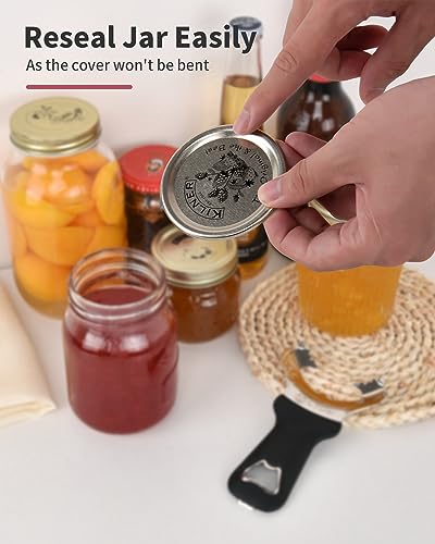 CYDW Mason Jar Opener Tool with Soft Touch Handle, No Lid Dents or Damage, Can Opener Manual Multi-Purpose, Easy Twist Manual Handheld Top Remover, Canning Supplies, Bottle Opener, Made for Lifetime