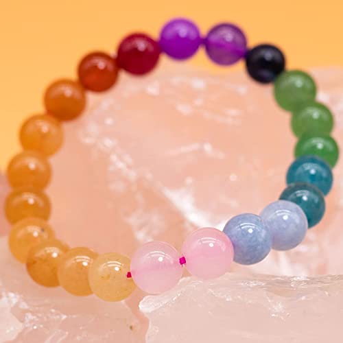DAZCOLO 8mm Natural Gemstone Stretch Bracelet, Handmade Unisex Crystal Bracelets for Meditation, Yoga, Spiritual Healing & Positive Energy (Purple Turquoise Magnesite)