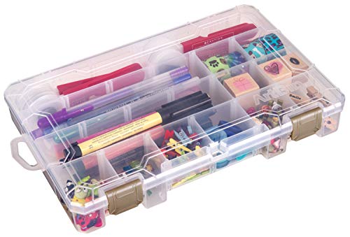 ArtBin 4006AB Medium Solutions Box with Dividers, Art & Craft Organizer, [1] Plastic Storage Case, Clear