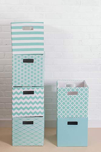 DII Poly-Cube Storage Collection Hard Sided, Collapsible Solid, Large, Teal