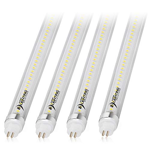4ft 24W T5 High Output LED Tube Light, 45.75", F54T5 Equal, 4000K (Natural White), Clear Lens, 3300 lm, G5 Mini Base, 100-277V, Ballast Bypass, Dual-End Powered, LED Shop Light, UL-Listed (4-Pack)