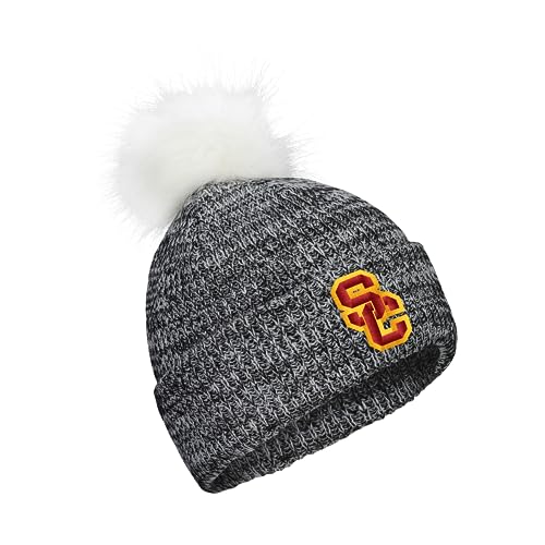Pacific Headwear Standard NCAA Women's Faux Fur Pom Beanie-Collegiate Winter Hat for Stylish & Warmth, Multi