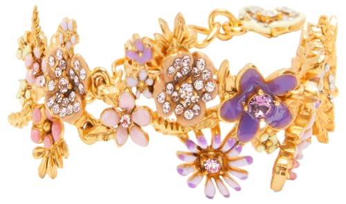 Oscar de la Renta, Enamel Flower Garden Bracelet, Pink Multi