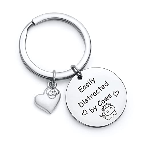 NOTHERS RSZOTW Cow Lover Gift Crazy Cow Lady Gift Cow Expert Gift Cow Whisperer Keychain Cow Themed Gift Cow Farmer Gift Cow Farmer Jewelry Cow Mom Jewelry Cow Themed Keychain